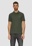 s.Oliver Kurzarmshirt Poloshirt aus Baumwollpiqué Logo Dunkelgrün/Grün