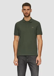 Kurzarmshirt Poloshirt aus Baumwollpiqu Logo