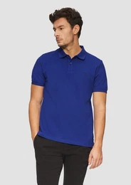 Kurzarmshirt Poloshirt aus Baumwollpiqu Logo