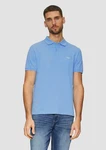 s.Oliver Kurzarmshirt Poloshirt aus Baumwollpiqué Logo Hellblau/Blau