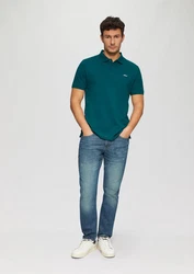 s.Oliver Kurzarmshirt Poloshirt aus Baumwollpiqué Logo Türkis/Grün/Dunkelgrün/Blau
