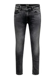 Slim-fit-Jeans Slim Fit Denim Jeans Alltags-Look mit Reiverschluss. 8309 in Grau