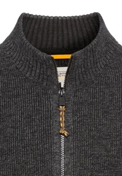 camel active Strickjacke Dunkelgrau/Grau/Schwarz