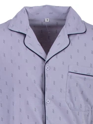 Henry Terre Schlafanzug Pyjama Set Langarm Fliederfarben/Grau/Lila