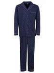 Henry Terre Schlafanzug Pyjama Set Langarm Dunkelblau/Blau