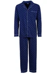 Henry Terre Schlafanzug Pyjama Set Langarm Blau/Dunkelblau