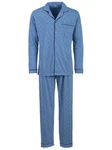Henry Terre Schlafanzug Pyjama Set Langarm Blau/Hellblau