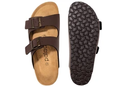 Palado Korfu Herren Pantolette Dunkelbraun/Braun/Beige