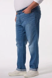 Men Plus 5-Pocket-Jeans Straight Fit Blau/Hellblau