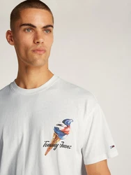 Tommy Jeans T-Shirt TJM RLX NOVELTY 2 GMD TEE Grau/Weiß/Hellgrau/Creme/Khaki