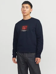 JACK & JONES Sweatshirt JJHUDSON Dunkelblau