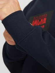 JACK & JONES Sweatshirt JJHUDSON Dunkelblau