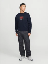 JACK & JONES Sweatshirt JJHUDSON Dunkelblau