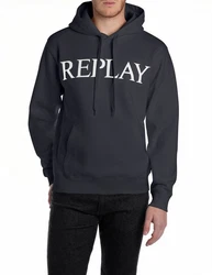 Replay Hoodie Kapuzensweatshirt Grau/Dunkelblau/Rot/Dunkelgrau