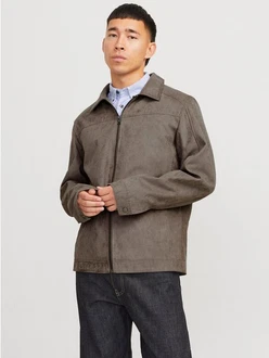 Jack & Jones Hemdjacke JJEDYLAN SHACKET NOOS Khaki/Grau/Braun/Beige/Dunkelbraun