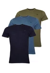 Petrol Industries T-Shirt Kurzarmshirts im 3 Pack Blau/Hellblau/Beige/Dunkelblau/Türkis