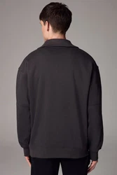 Next Trophy Sweatshirt mit Reißverschlusskragen Dunkelgrau/Schwarz/Hellgrau/Grau