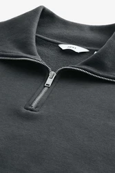 Next Trophy Sweatshirt mit Reißverschlusskragen Dunkelgrau/Schwarz/Hellgrau/Grau