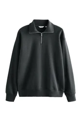 Next Trophy Sweatshirt mit Reißverschlusskragen Dunkelgrau/Schwarz/Hellgrau/Grau
