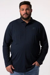 Men Plus Poloshirt Basic Rundhals Dunkelblau/Blau/Rot