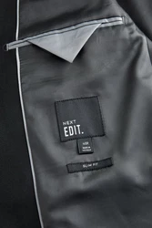 Next Baukastensakko EDIT Slim Fit Anzugjacke Western-Stil Schwarz/Hellblau/Dunkelblau/Dunkelgrau
