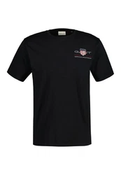 Gant T-Shirt - REG ARCHIVE SHIELD EMB Schwarz/Dunkelblau/Grau
