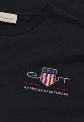 Gant T-Shirt - REG ARCHIVE SHIELD EMB Schwarz/Dunkelblau/Grau