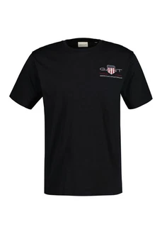 Gant T-Shirt - REG ARCHIVE SHIELD EMB Schwarz/Dunkelblau/Grau Gant T-Shirt - REG ARCHIVE SHIELD EMB Schwarz/Dunkelblau/Grau
