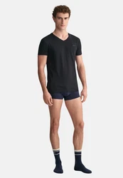 GANT Herren V-NECK T-SHIRT 2-PACK schwarz
