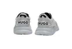 HUGO Leon Runn Sneaker mit Markendetails Grau/Hellgrau