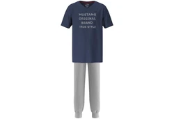 MUSTANG Schlafanzug (2 tlg) Oberteil Short navy/graumelange