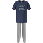 MUSTANG Schlafanzug (2 tlg) Oberteil Short navy/graumelange