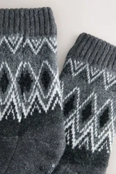 Next Haussocken Hausschuh-Socken (1-Paar) Grau/Dunkelblau/Dunkelgrau