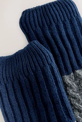 Next Haussocken Hausschuh-Socken (1-Paar) Dunkelblau/Grau