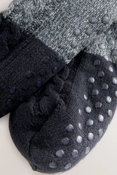 Next Haussocken Hausschuh-Socken (1-Paar) Dunkelblau/Grau