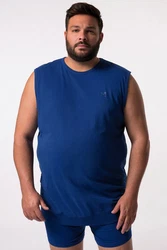 Men Plus Unterhemd Bauchfit breite Träger Blau/Dunkelblau