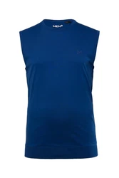 Men Plus Unterhemd Bauchfit breite Träger Blau/Dunkelblau
