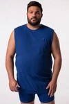 Men Plus Unterhemd Bauchfit breite Träger Blau/Dunkelblau