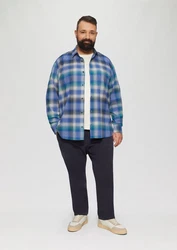 s.Oliver Langarmhemd Regular Fit Blau/Türkis