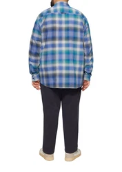 s.Oliver Langarmhemd Regular Fit Blau/Türkis