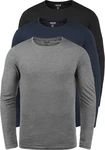 !Solid Rundhalsshirt SDBasal Langarmshirts Dunkelblau/Blau/Grau