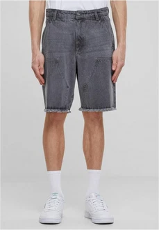URBAN CLASSICS Shorts Open Edge Two Knee Denim Shorts Dunkelgrau/Grau/Dunkelblau/Hellgrau/Schwarz