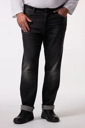 Men Plus 5-Pocket-Jeans Straight Fit Schwarz/Dunkelgrau