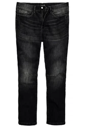 Men Plus 5-Pocket-Jeans Straight Fit Schwarz/Dunkelgrau