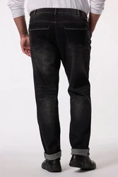 Men Plus 5-Pocket-Jeans Straight Fit Schwarz/Dunkelgrau