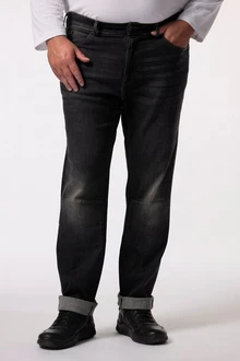 Men Plus 5-Pocket-Jeans Straight Fit Schwarz/Dunkelgrau