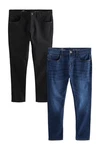 Next Skinny-fit Jeans 2er-Pack Dunkelblau/Schwarz/Blau
