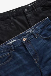 Next Straight Jeans (2er-Pack) Dunkelblau/Schwarz