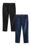 Next Straight Jeans (2er-Pack) Dunkelblau/Schwarz