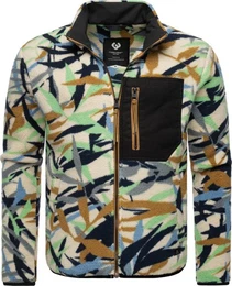 Fleecejacke Collsy Gemusterte Herren Plschjacke mit hohem Kragen